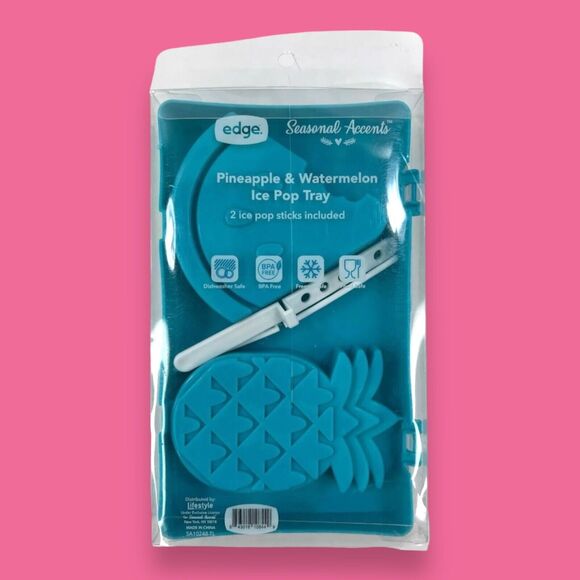 Pineapple & Watermelon Shape Ice Pop Tray Popsicle Mold & Reusable Pop Sticks - Picture 11 of 16